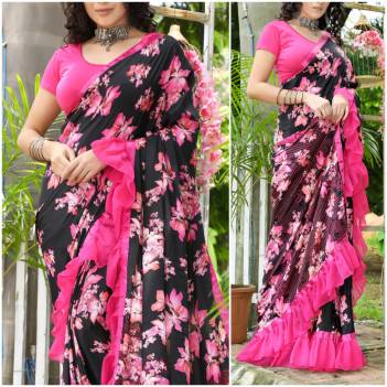 Sufiyana By At Fancy Printed Ruffel Saree Collection